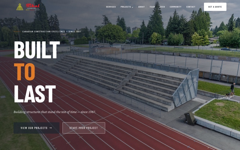 Tikal Construction website homepage
